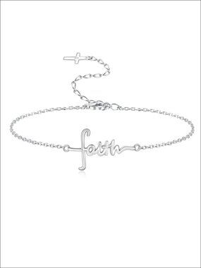 Sterling Silver Cross Bracelet for Women Adjustable Faith Jewelry Gift